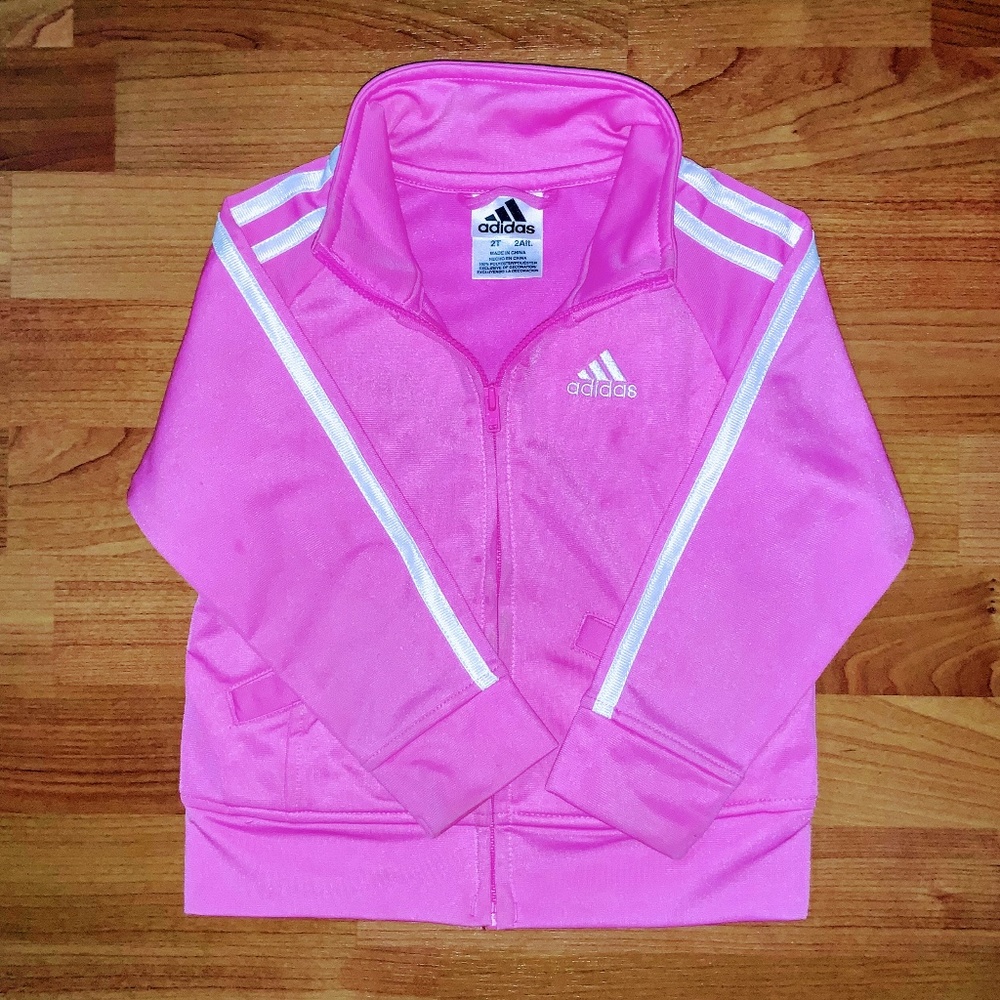 Adidas Toddler Girls Pink Track Jacket Size 2T